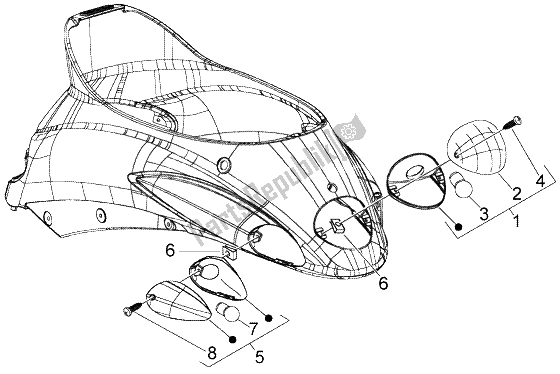 Alle onderdelen voor de Achterlichten van de Piaggio Liberty 50 4T RST Delivery 2004