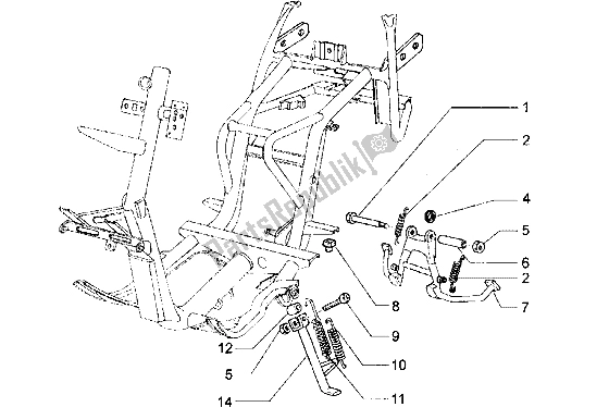 Todas las partes para Soporte Central de Piaggio Hexagon LXT 180 1998