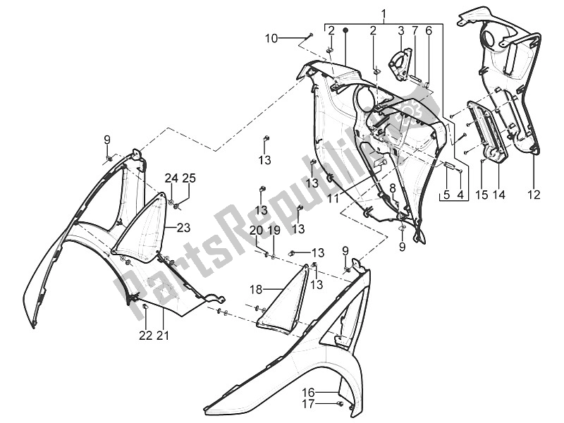 Toutes les pièces pour le Boîte à Gants Avant - Panneau De Protection Des Genoux du Piaggio MP3 125 Yourban ERL 2011