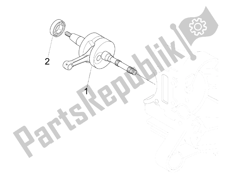 All parts for the Crankshaft of the Piaggio Liberty 50 4T PTT D 2007