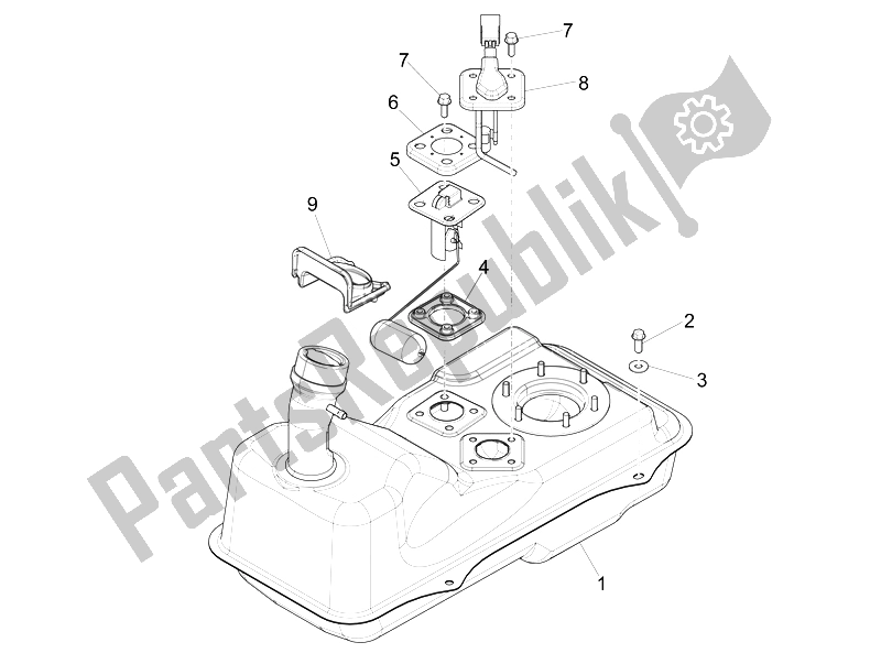 Toutes les pièces pour le Réservoir D'essence du Piaggio FLY 150 4T 3V IE USA 2014