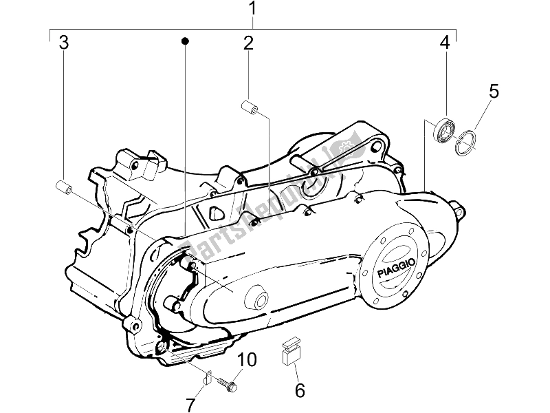 Tutte le parti per il Coperchio Del Carter - Raffreddamento Del Carter del Piaggio Liberty 50 2T 2006