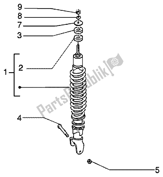 Toutes les pièces pour le Amortisseur Arrière du Piaggio Liberty 50 4T 2001