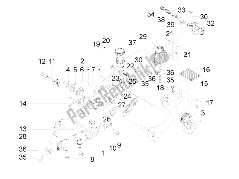 Todas las partes para Pedales De Control - Palancas de Piaggio MP3 300 Yourban LT ERL 2011