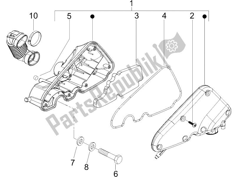 Todas las partes para Filtro De Aire de Piaggio ZIP 50 4T 2006