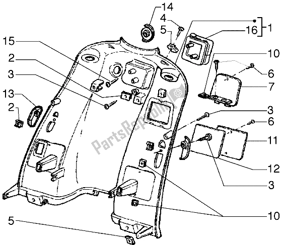 Toutes les pièces pour le Contre Bouclier du Piaggio Hexagon GTX 125 1999