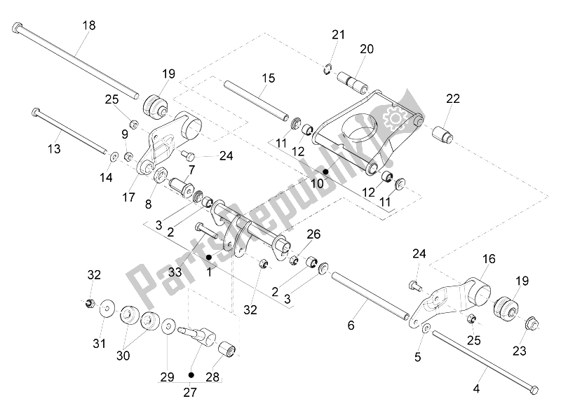 Todas las partes para Brazo Oscilante de Piaggio X 10 500 4T 4V I E E3 2012