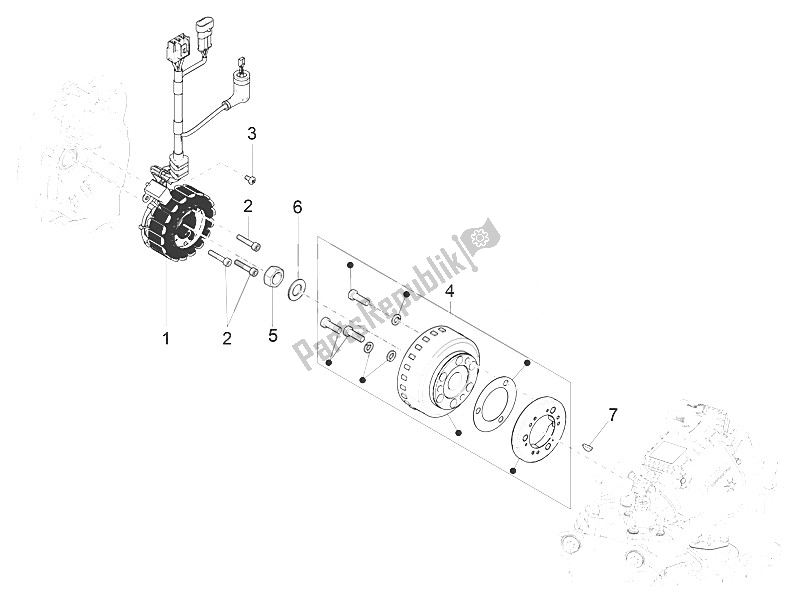 All parts for the Flywheel Magneto of the Piaggio Beverly 300 IE ABS E4 EU 2016