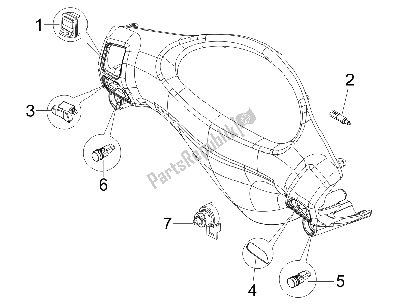 All parts for the Selectors - Switches - Buttons of the Piaggio FLY 50 2T 2010