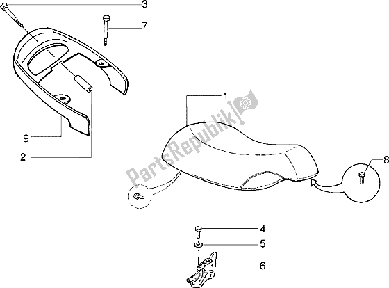 All parts for the Saddle of the Piaggio NTT 50 1995