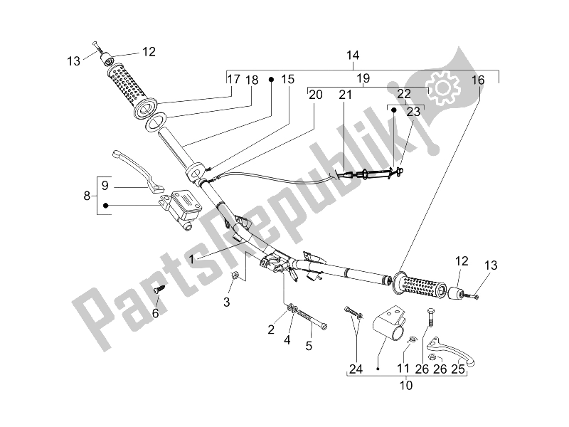 Toutes les pièces pour le Guidon - Master Cil. Du Piaggio NRG Power DT 50 2006