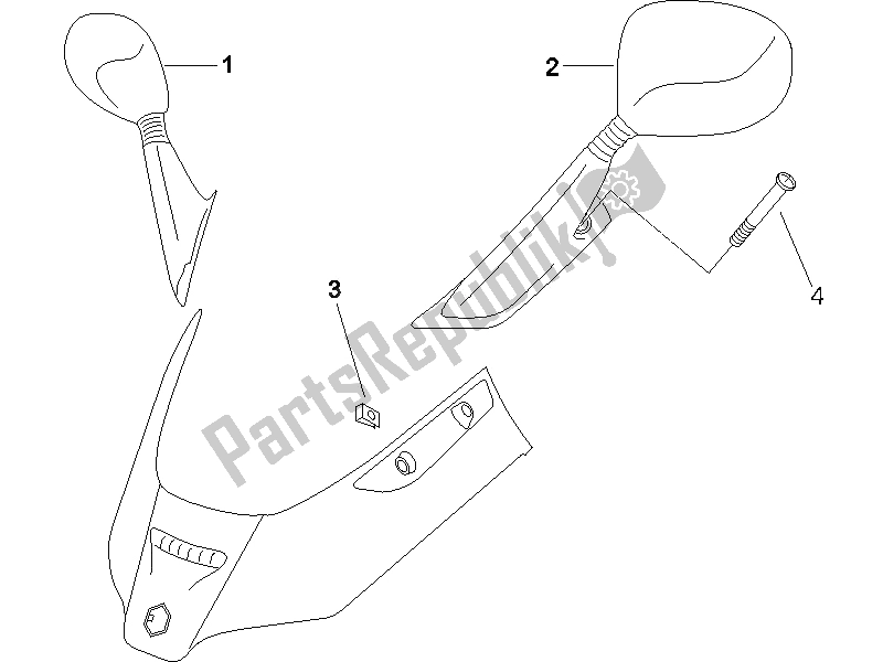 Toutes les pièces pour le Miroir (s) De Conduite du Piaggio X8 125 Potenziato UK 2005