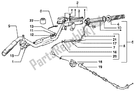 Toutes les pièces pour le Composants De Guidon du Piaggio Liberty 150 Leader 1998