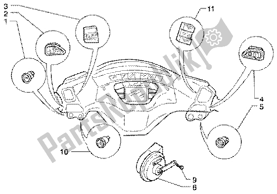 Toutes les pièces pour le Appareil électrique Corne électrique du Piaggio X9 200 2002