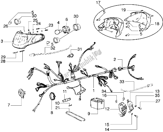 Toutes les pièces pour le Appareils électriques-phares Et Clignotants du Piaggio Diesis 100 1998