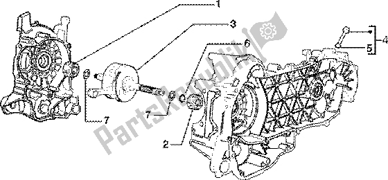 All parts for the Crankshaft of the Piaggio Liberty 150 Leader 1998