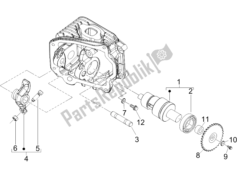 Toutes les pièces pour le Leviers à Bascule Support Unité du Piaggio Liberty 50 4T PTT B NL 2006