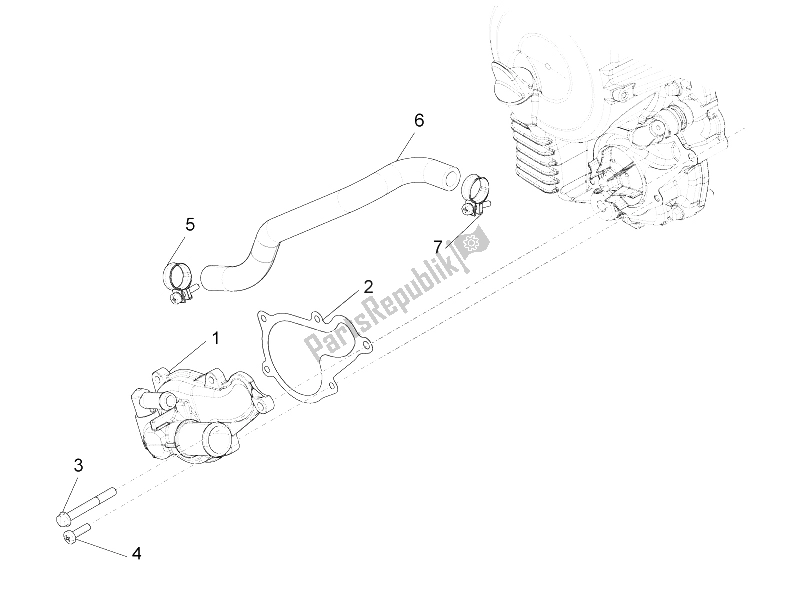 Todas las partes para Bomba De Enfriamiento de Piaggio X 10 350 4T 4V I E E3 2012