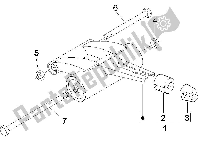 Toutes les pièces pour le Bras Oscillant du Piaggio NRG Power Pure JET 50 2007