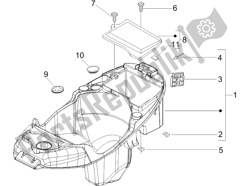 All parts for the Helmet Huosing - Undersaddle of the Piaggio Liberty 50 2T Sport UK 2006