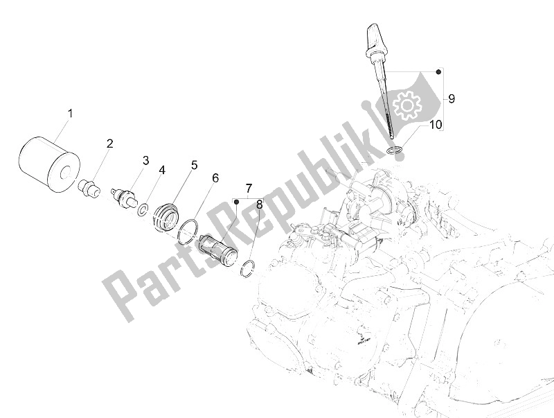 Todas las partes para Cubierta Del Volante Magneto - Filtro De Aceite de Piaggio Medley 150 4T IE ABS EU 2016