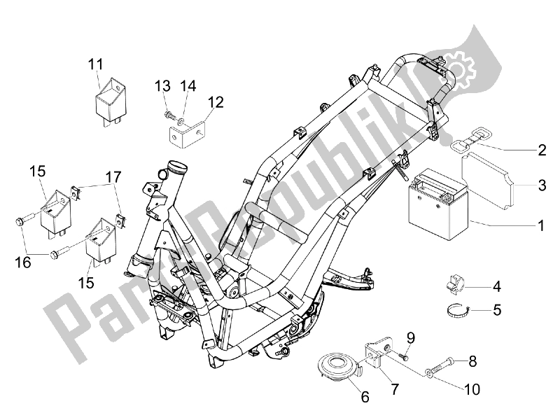 Tutte le parti per il Interruttori Del Telecomando - Batteria - Avvisatore Acustico del Piaggio Beverly 125 Tourer E3 2007