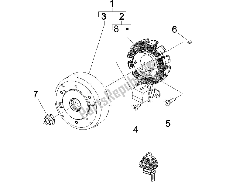 Toutes les pièces pour le Volant Magnéto du Piaggio NRG Power Pure JET 50 2007