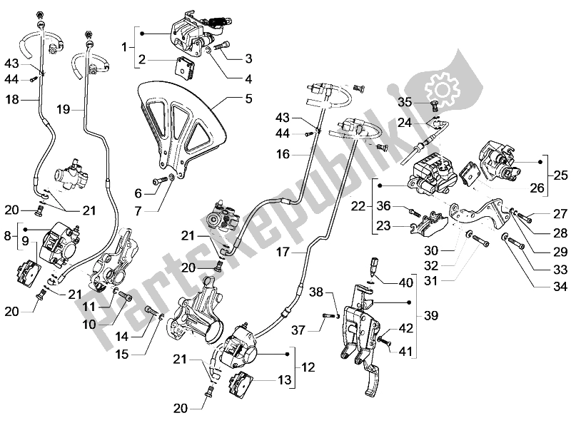 Todas las partes para Frenos Tubos - Pinzas (abs) de Piaggio MP3 500 Sport Business ABS USA 2015