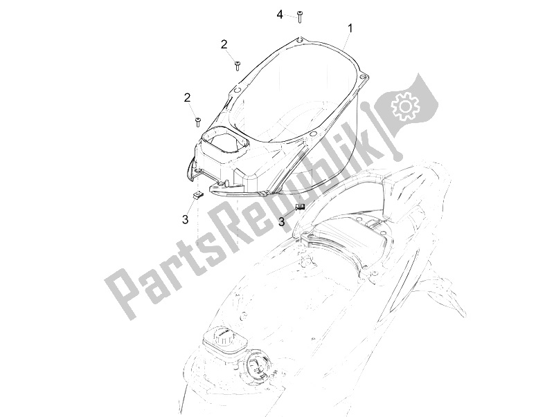 Toutes les pièces pour le Logement De Casque - Sous La Selle du Piaggio Liberty 50 Iget 4T 3V Emea 2015