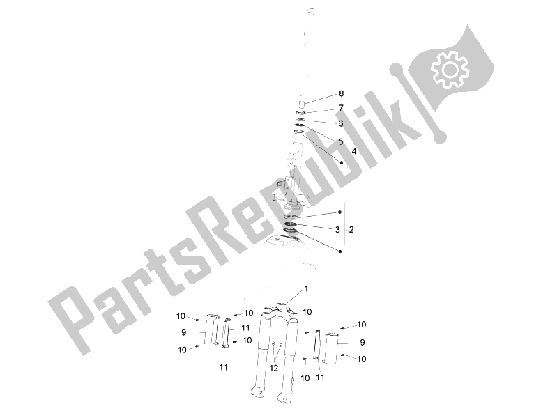 Tutte le parti per il Forcella / Tubo Sterzo - Unità Cuscinetto Sterzo del Piaggio Liberty 50 2T MOC 2009