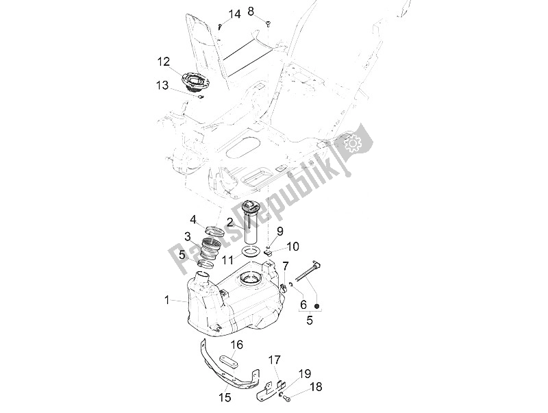 Todas as partes de Tanque De Combustível do Piaggio NRG Power DD 50 2016