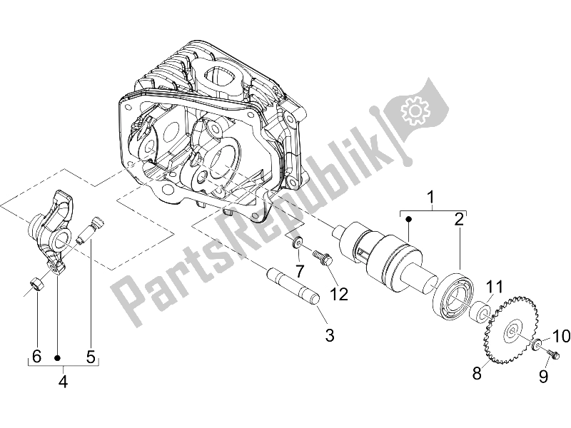 Toutes les pièces pour le Leviers à Bascule Support Unité du Piaggio Liberty 50 4T 2005