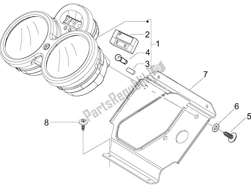 Toutes les pièces pour le Tableau De Bord Combiné du Piaggio Beverly 250 IE Sport E3 2006