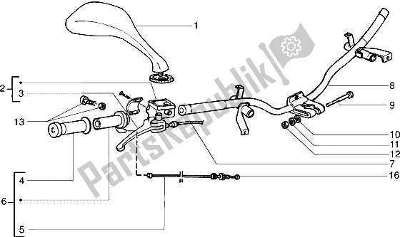 Toutes les pièces pour le Composants De Guidon du Piaggio Skipper 125 1998