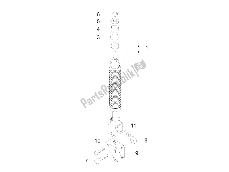 Toutes les pièces pour le Suspension Arrière - Amortisseur / S du Piaggio FLY 125 4T 3V IE E3 LEM 2012