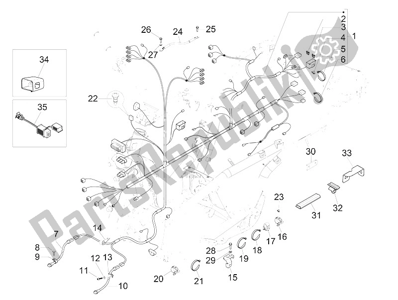 Todas las partes para Mazo De Cables Principal de Piaggio MP3 300 IE LT Sport 2011