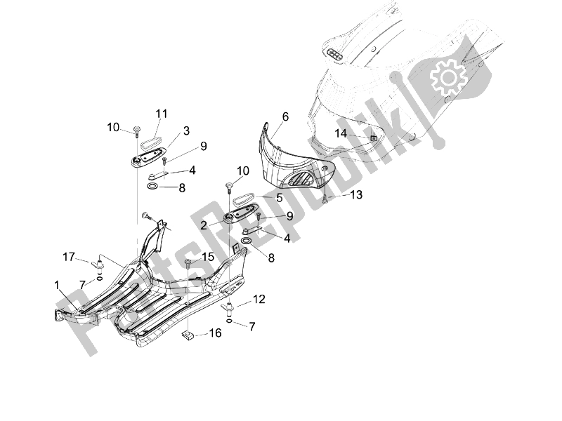 Toutes les pièces pour le Housse Centrale - Repose-pieds du Piaggio Liberty 50 2T Sport 2007