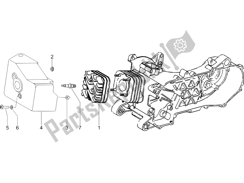 Toutes les pièces pour le Le Couvre-culasse du Piaggio Liberty 50 2T Sport 2006