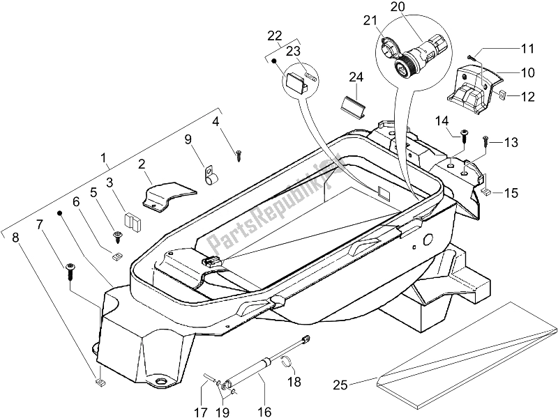 Toutes les pièces pour le Logement De Casque - Sous La Selle du Piaggio X9 125 Evolution Euro 3 2007