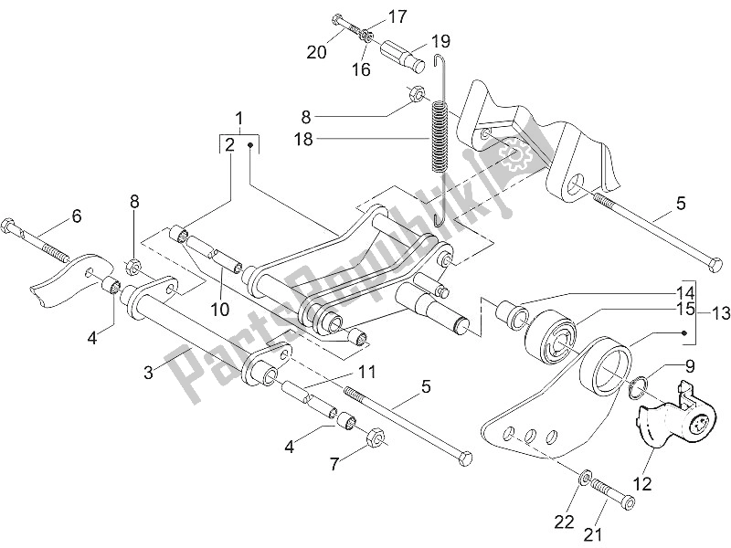 Todas las partes para Brazo Oscilante de Piaggio ZIP 100 4T Vietnam 2011