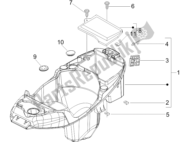 All parts for the Helmet Huosing - Undersaddle of the Piaggio Liberty 150 4T Sport E3 2008