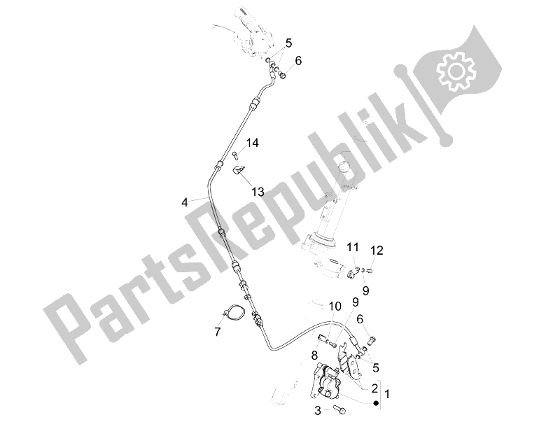 All parts for the Brakes Pipes - Calipers of the Piaggio Liberty 50 Iget 4T 3V EU 2015
