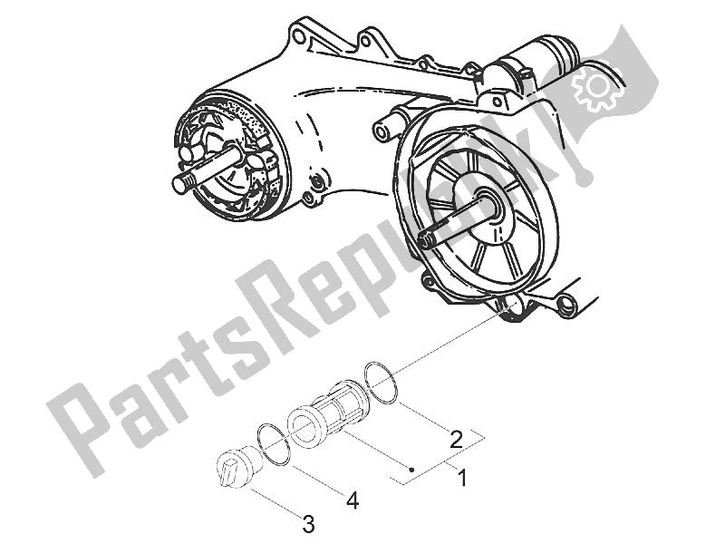 Tutte le parti per il Coperchio Magnete Volano - Filtro Olio del Piaggio FLY 50 4T 2V 25 30 KMH 2016