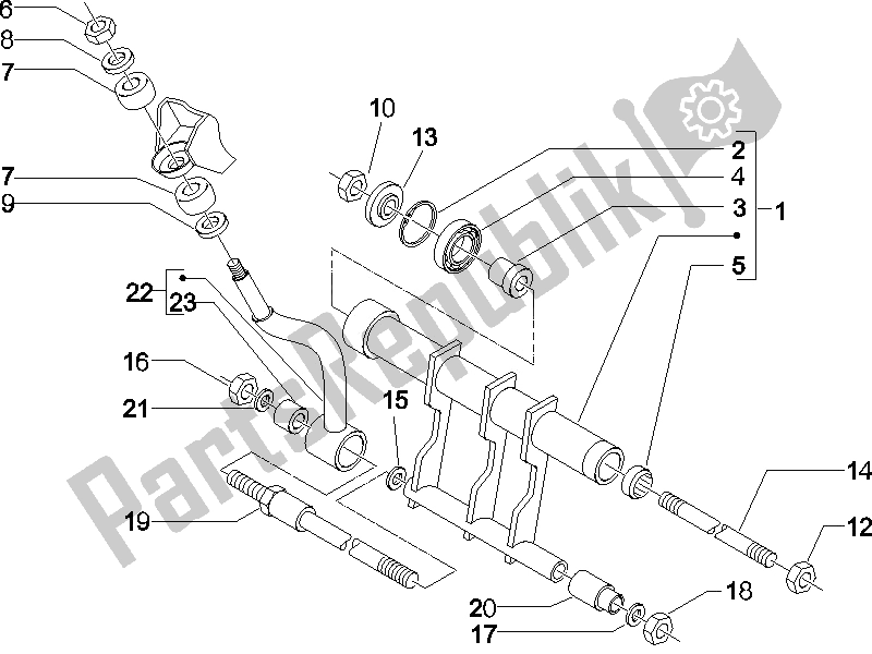 All parts for the Swinging Arm of the Piaggio BV 500 2005