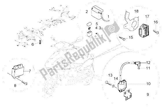 Toutes les pièces pour le Appareil électrique (2) du Piaggio FLY 150 4T 2004