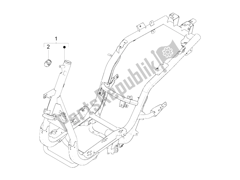 Toutes les pièces pour le Cadre / Carrosserie du Piaggio FLY 50 4T 2V 25 30 KMH 2012