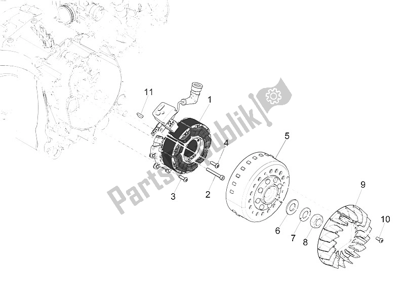 Toutes les pièces pour le Volant Magnéto du Piaggio Medley 125 4T IE ABS 2016