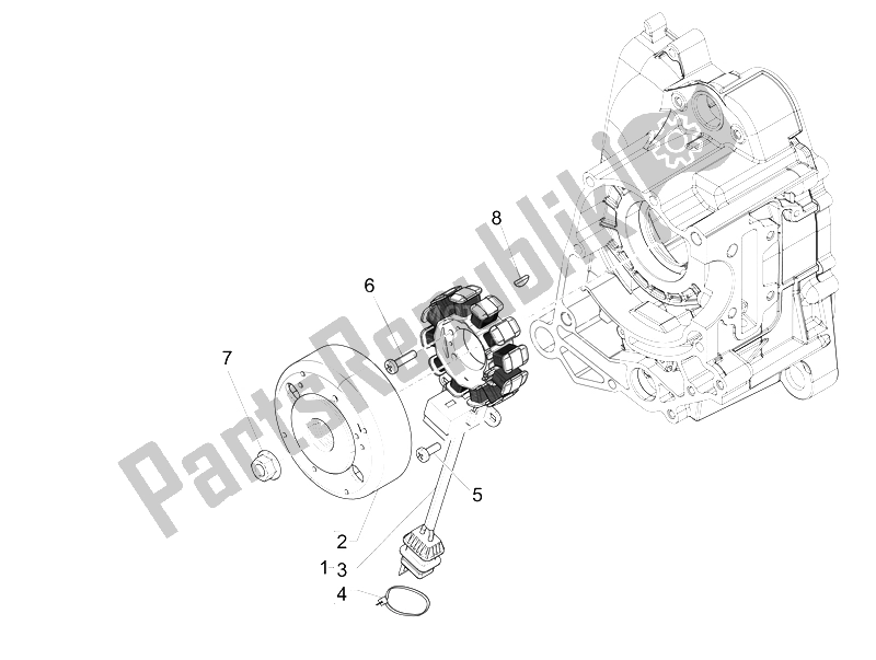 All parts for the Flywheel Magneto of the Piaggio ZIP 50 SP Euro 2 2006