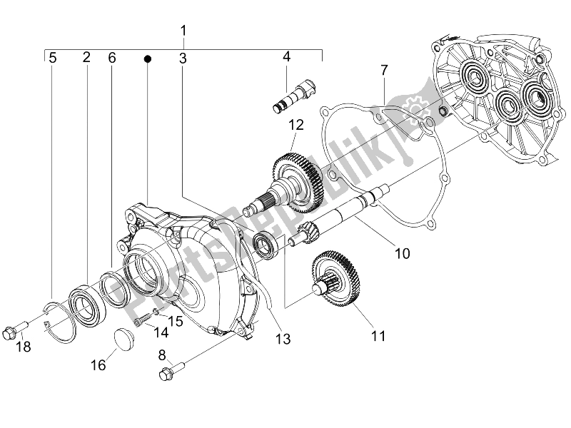 Tutte le parti per il Unità Di Riduzione del Piaggio Liberty 200 4T E3 2006