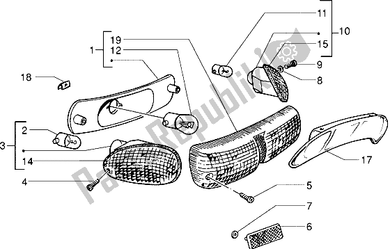 Toutes les pièces pour le Feu Arrière du Piaggio NRG Extreme 50 1999